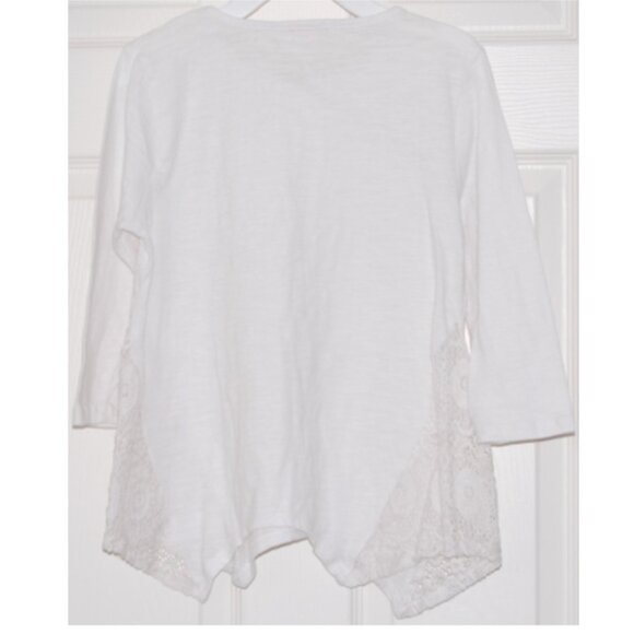 Me.n.u Girls, Juniors Size L (Bust: 33") Shirt, 3/4 Sleeve, Crochet Details - Picture 3 of 8